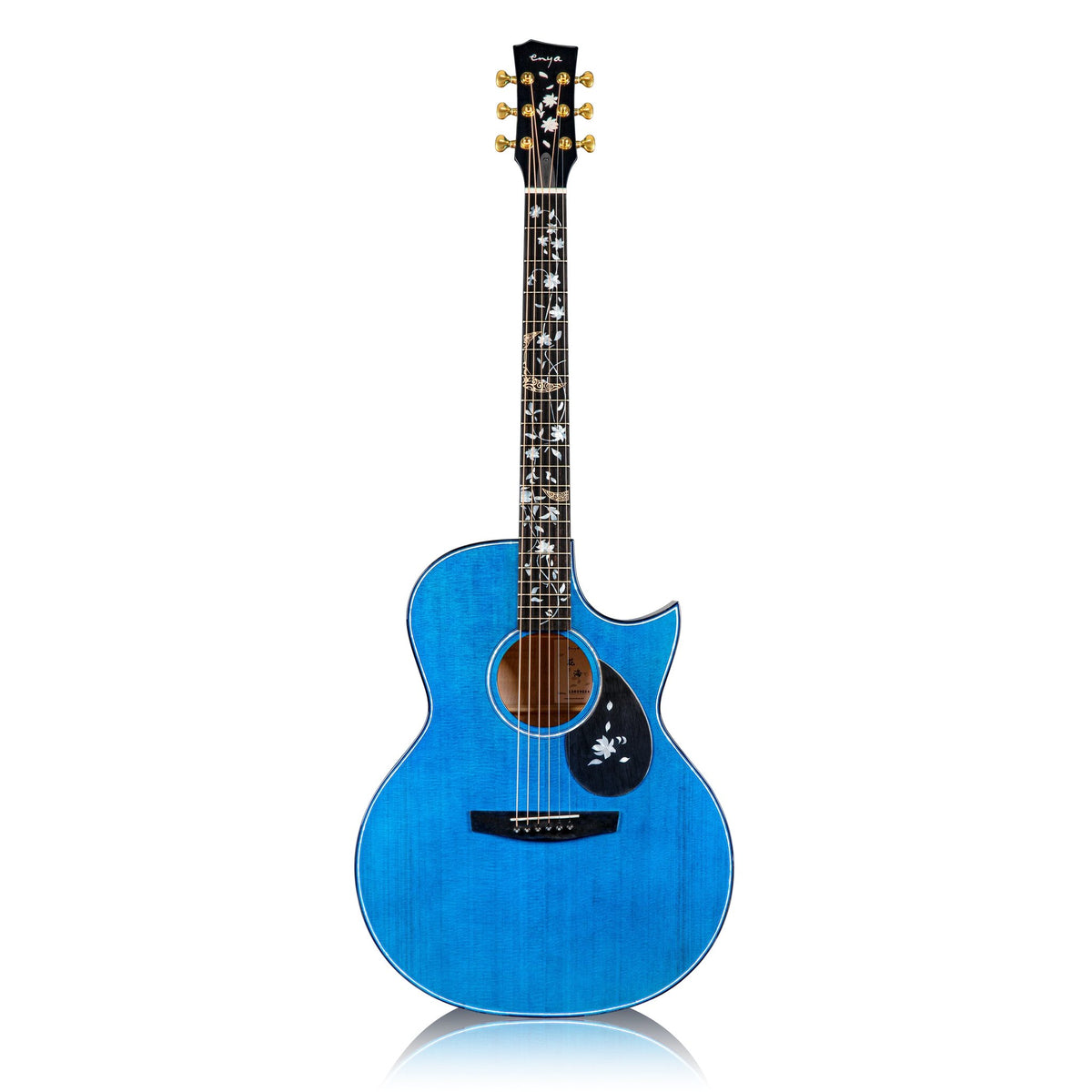 Đàn guitar acoustic Enya Flowers Ocean Standard màu Blue – mặt trước toàn thân