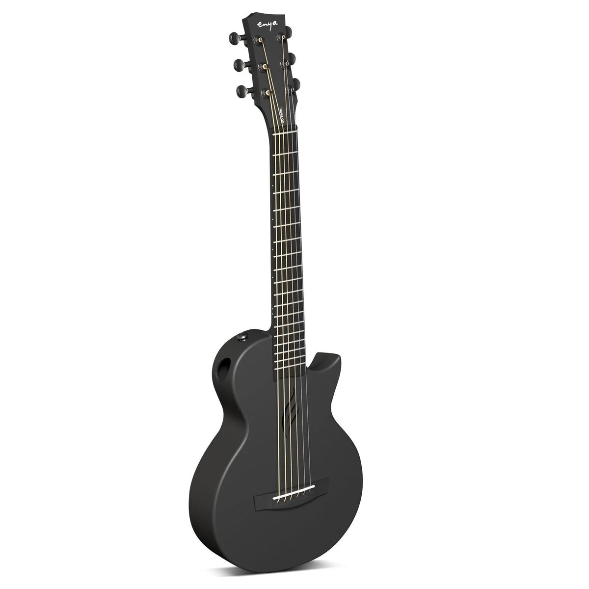Đàn guitar acoustic Enya Nova Go Mini màu Black – góc nghiêng 3/4 toàn thân