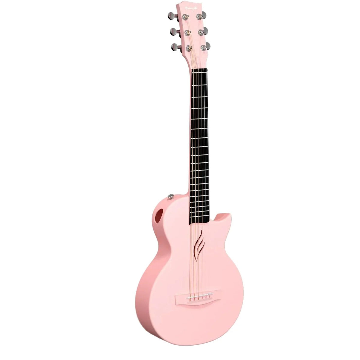 Đàn guitar acoustic Enya Nova Go Mini màu Pink – góc nghiêng 3/4 toàn thân