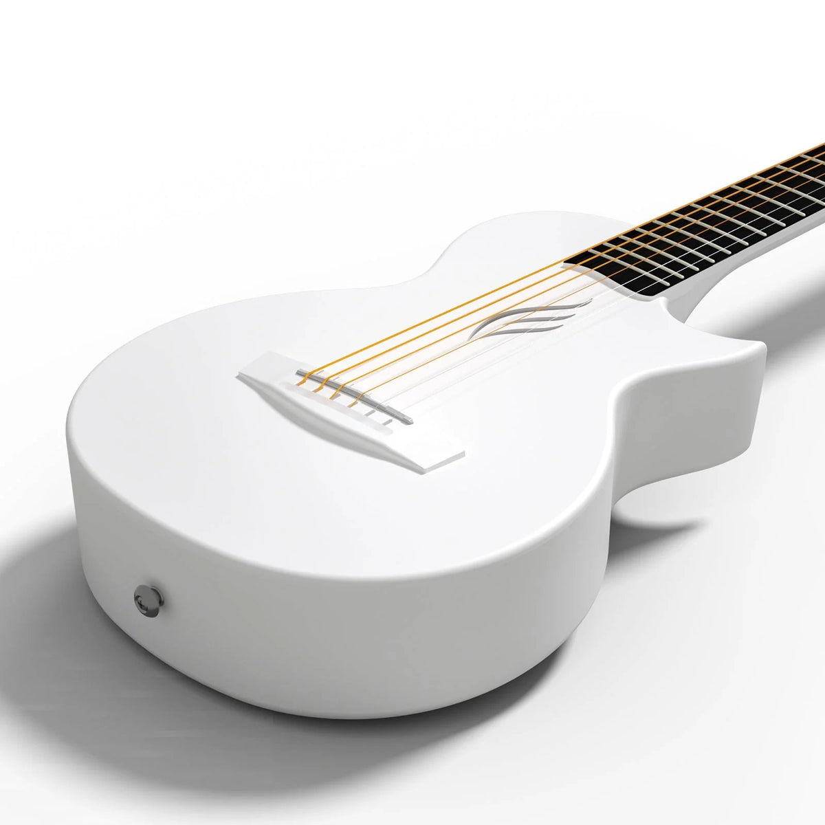 Đàn guitar acoustic Enya Nova Go Mini màu White – thùng đàn chụp nghiêng