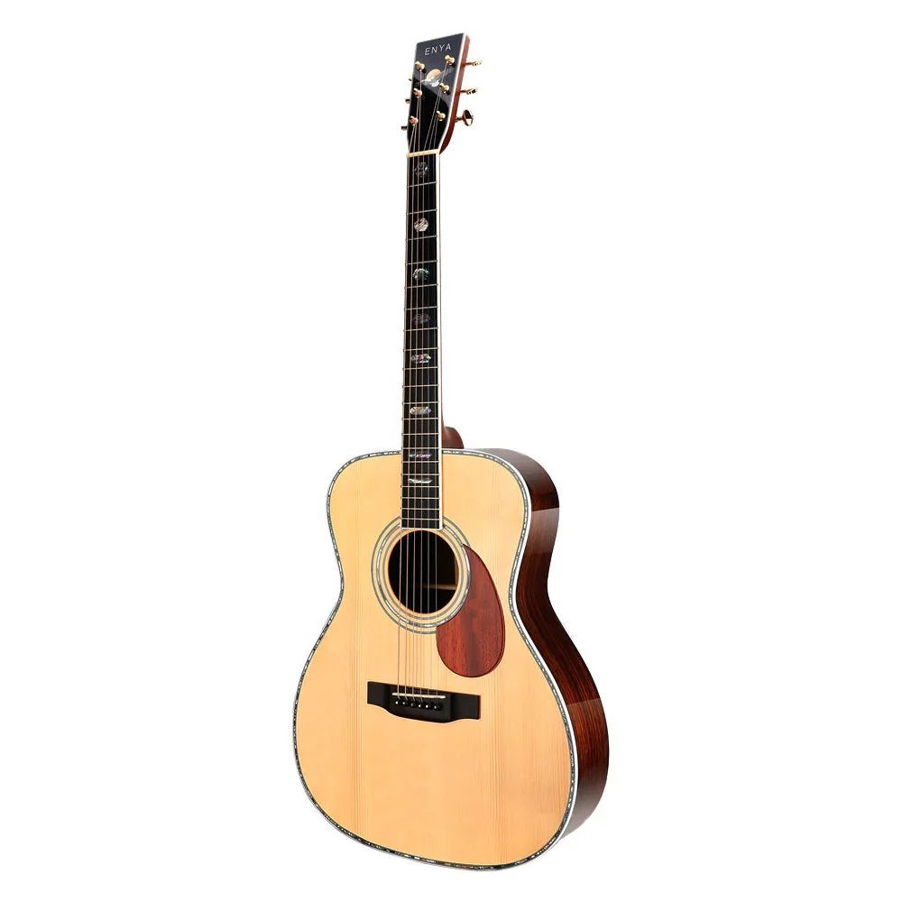 Đàn guitar acoustic Enya T10 OM – góc nghiêng 3/4 toàn thân