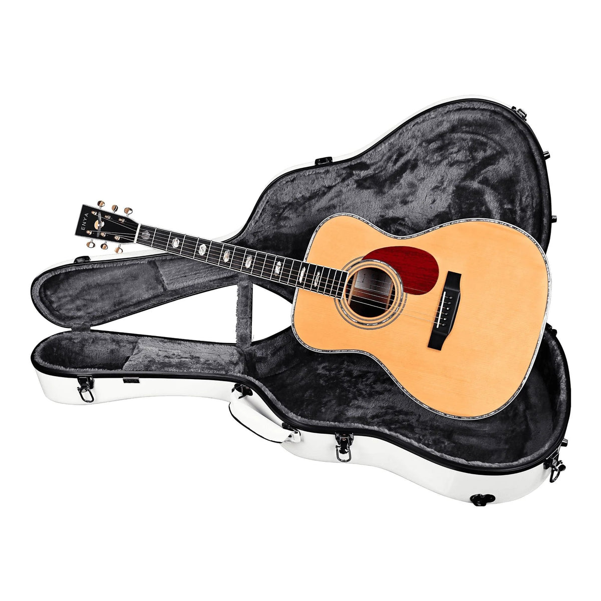 Đàn guitar acoustic Enya T10 OM – hộp đàn đi kèm