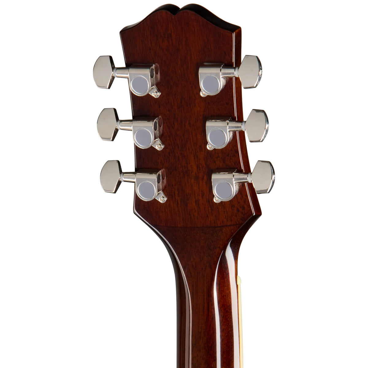 Đàn guitar acoustic Epiphone Hummingbird Tribute màu Antique Natural – mặt sau đầu đàn và bộ khóa lên dây