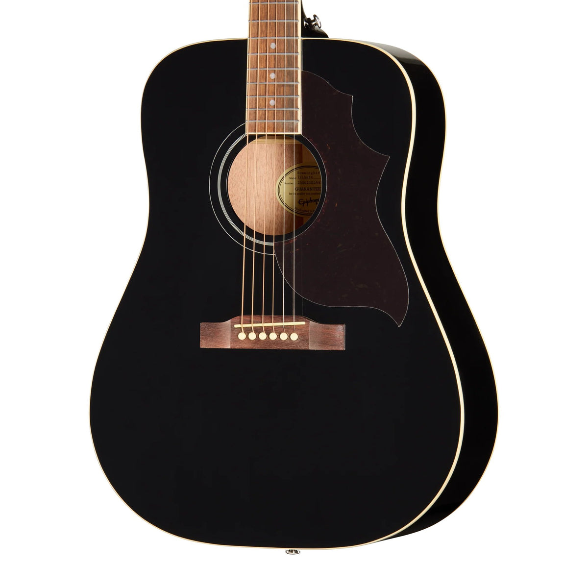 Đàn guitar acoustic Epiphone Hummingbird Tribute màu Ebony – cận thùng đàn mặt trước