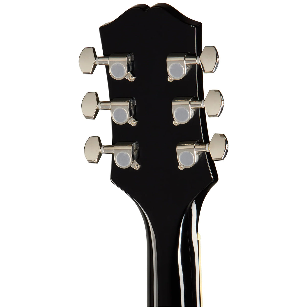 Đàn guitar acoustic Epiphone Hummingbird Tribute màu Ebony – mặt sau đầu đàn và bộ khóa lên dây
