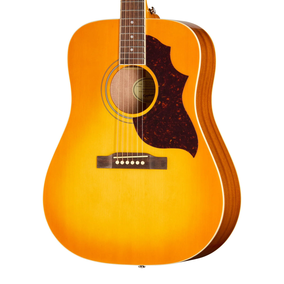 Đàn guitar acoustic Epiphone Hummingbird Tribute màu Heritage Cherry Sunburst – cận thùng đàn mặt trước