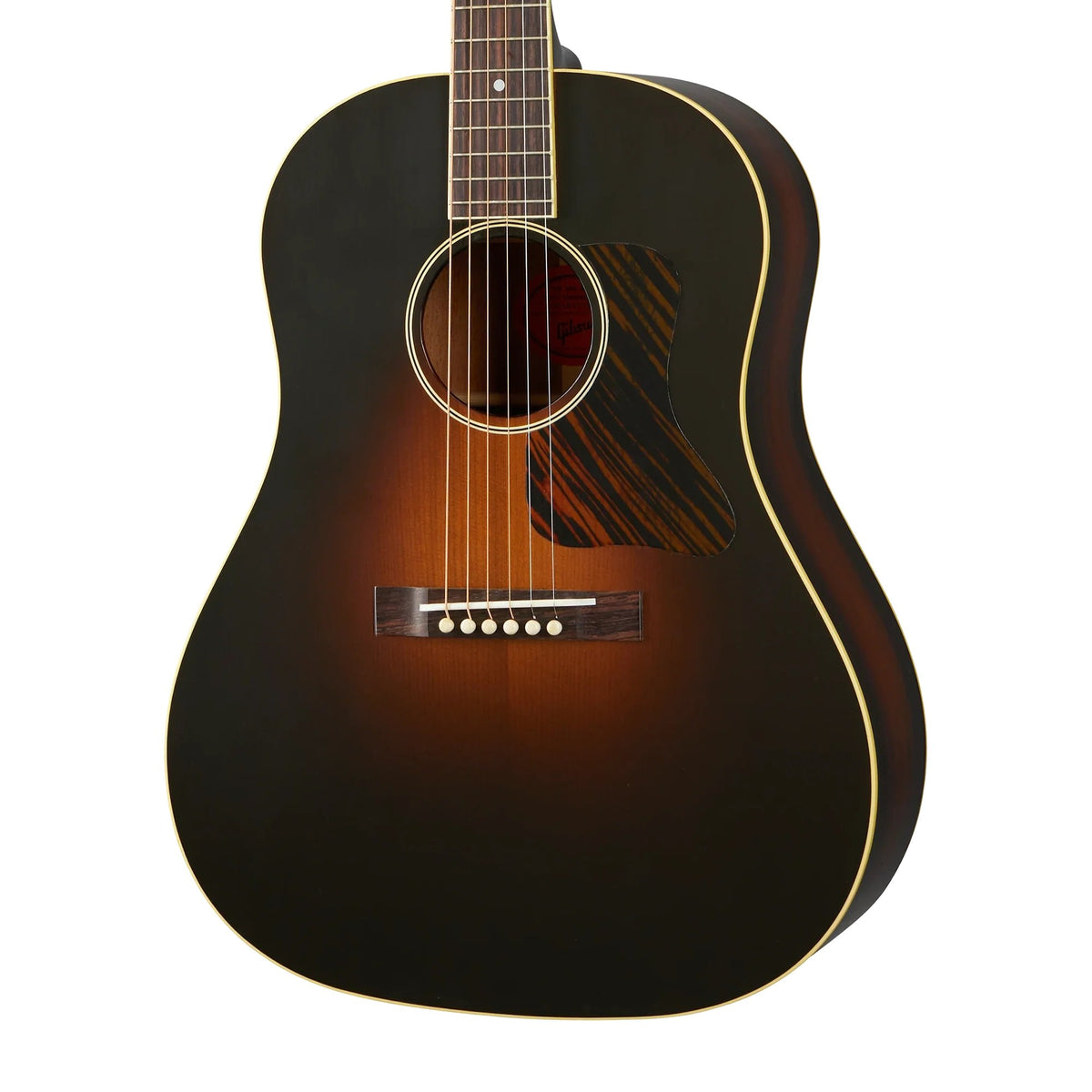 Đàn guitar acoustic Gibson 1934 Jumbo Reissue màu Vintage Sunburst – thùng đàn chụp nghiêng