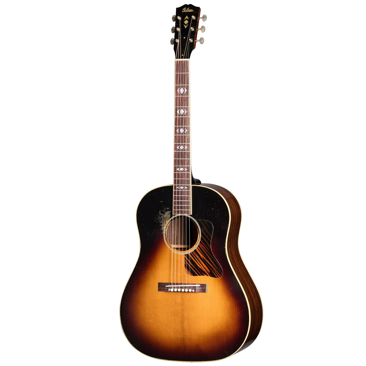 Đàn guitar acoustic Gibson 1936 Advanced Jumbo Reissue màu Heavy Aged Vintage Sunburst – mặt trước toàn thân