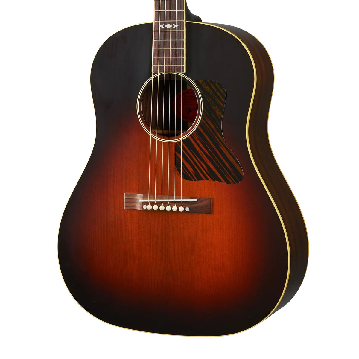 Đàn guitar acoustic Gibson 1936 Advanced Jumbo Reissue màu Vintage Sunburst – thùng đàn chụp nghiêng
