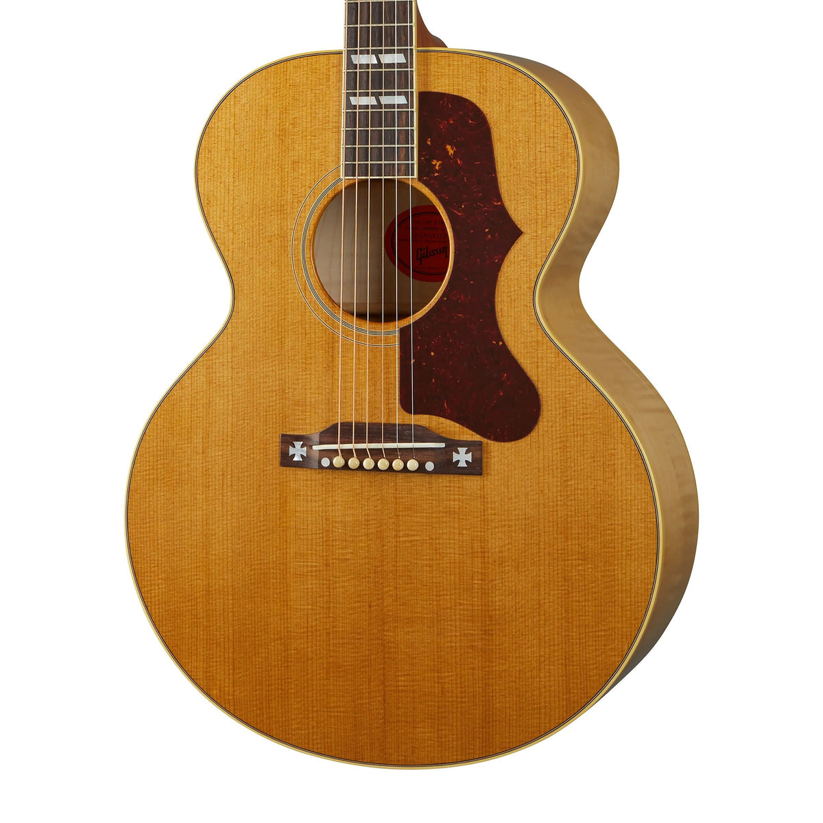 Đàn guitar acoustic Gibson 1952 J-185 Reissue màu Antique Natural – thùng đàn chụp nghiêng