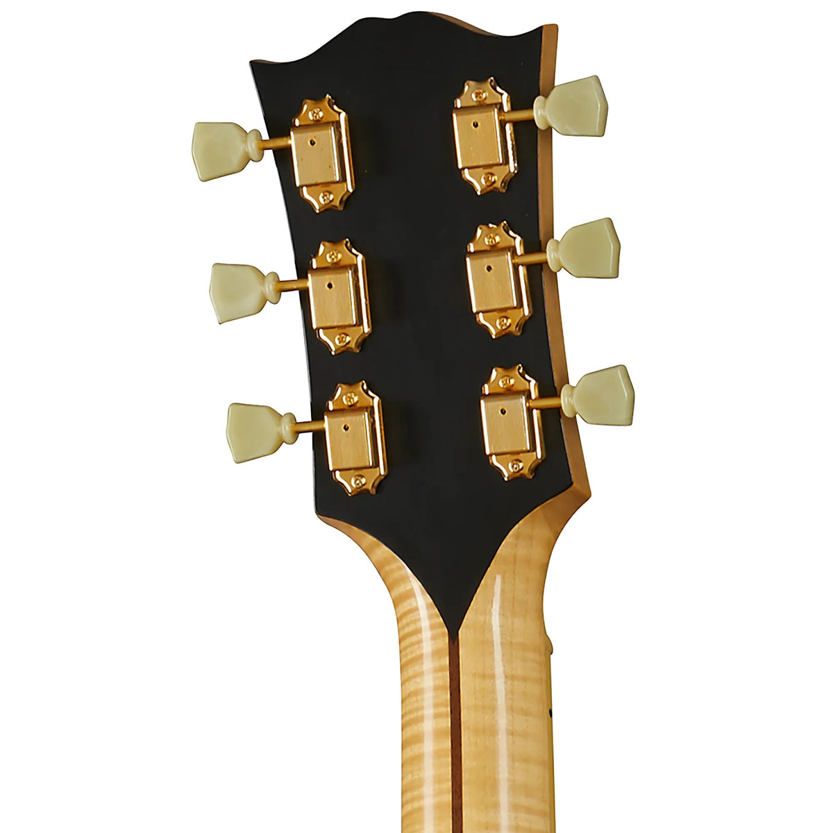 Đàn guitar acoustic Gibson 1957 SJ-200 màu Antique Natural – mặt sau đầu đàn và bộ khóa lên dây