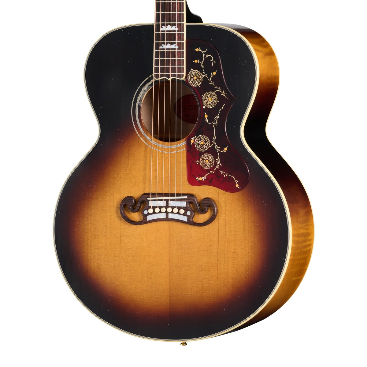 Đàn guitar acoustic Gibson 1957 SJ-200 màu Light Aged Vintage Sunburst – cận thùng đàn mặt trước