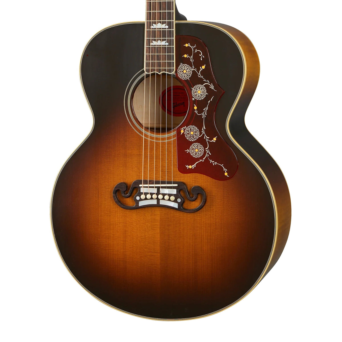 Đàn guitar acoustic Gibson 1957 SJ-200 màu Vintage Sunburst – cận thùng đàn mặt trước