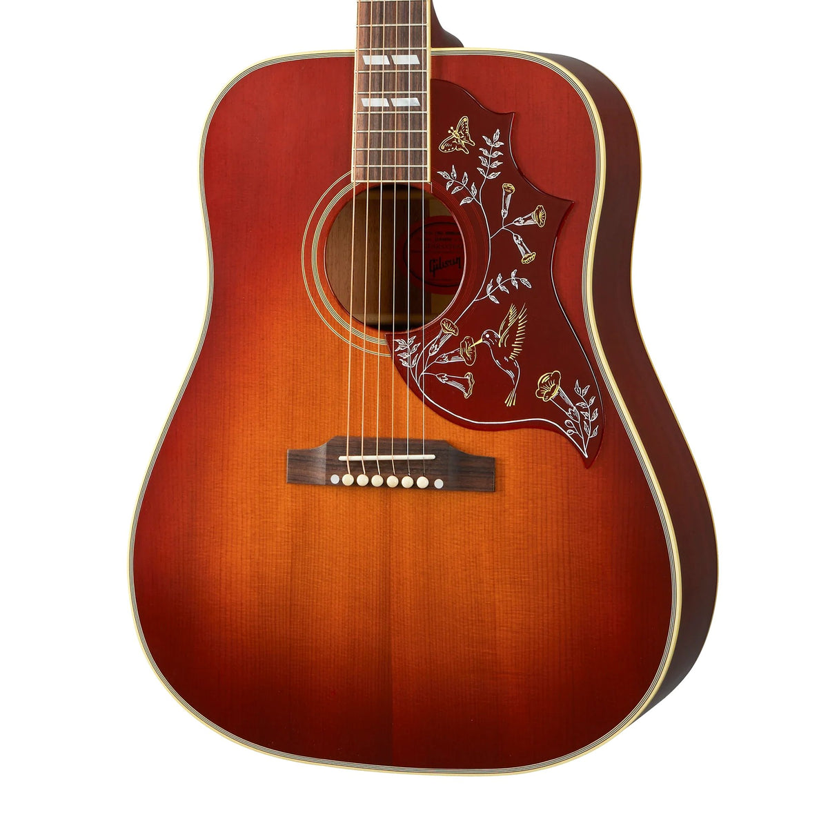 Đàn guitar acoustic Gibson 1960 Hummingbird Reissue màu Heritage Cherry Sunburst – thùng đàn chụp nghiêng