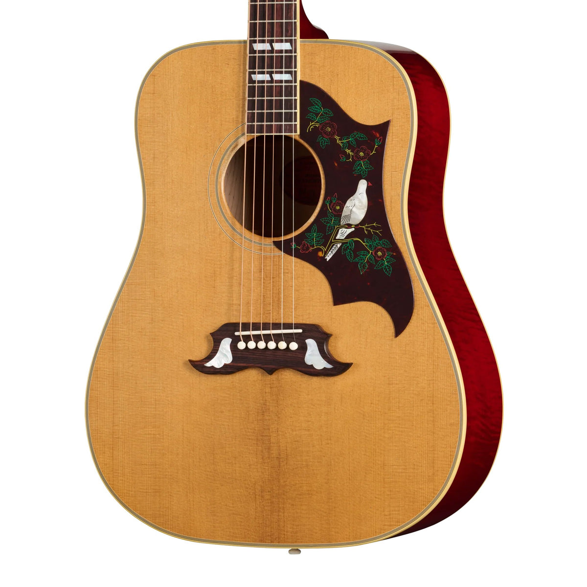 Đàn guitar acoustic Gibson 1963 Dove màu Light Aged Dark Natural – cận thùng đàn mặt trước