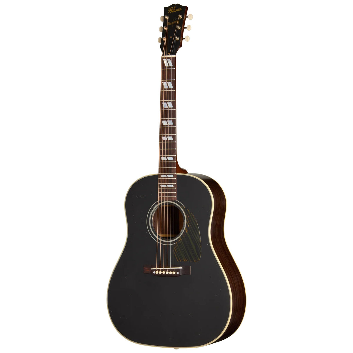 Đàn guitar acoustic Gibson Custom 1942 Banner Southern Jumbo Ebony Top màu Light Aged Ebony Top – mặt trước toàn thân