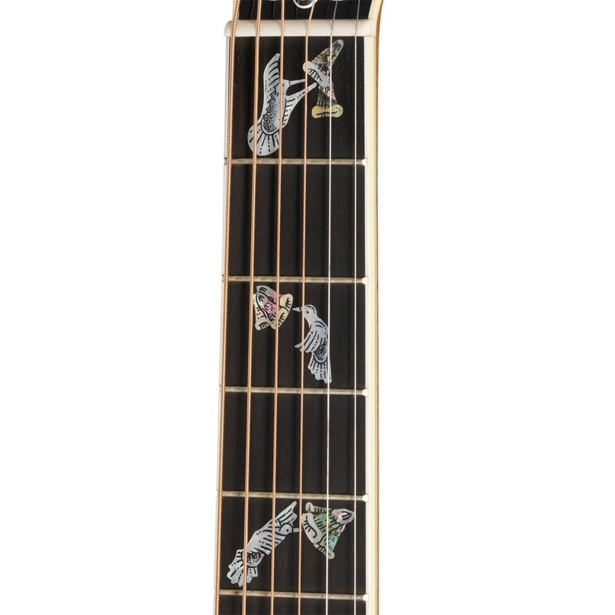 Đàn guitar acoustic Gibson Custom Hummingbird Custom Koa màu Antique Natural – cận inlay trên mặt phím