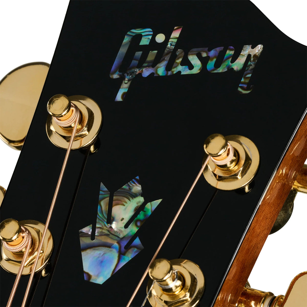Đàn guitar acoustic Gibson Custom Hummingbird Elegant Koa màu Honey Burst – cận chi tiết hoàn thiện (góc 2)