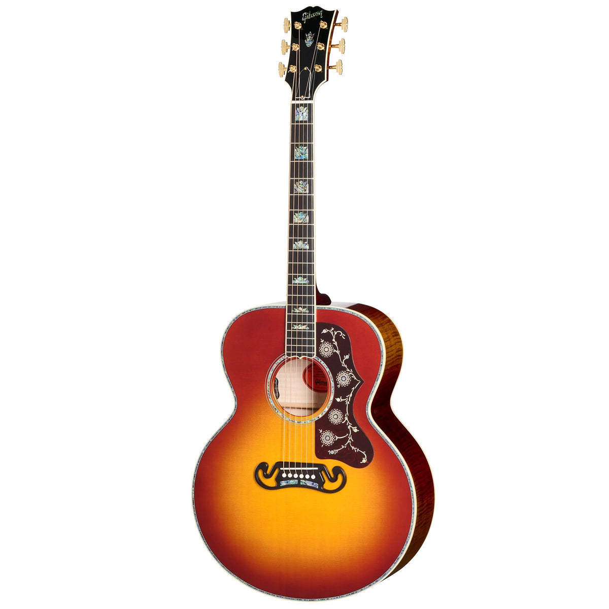 Đàn guitar acoustic Gibson Custom SJ-200 5A Maple màu Wildfire Burst – mặt trước toàn thân