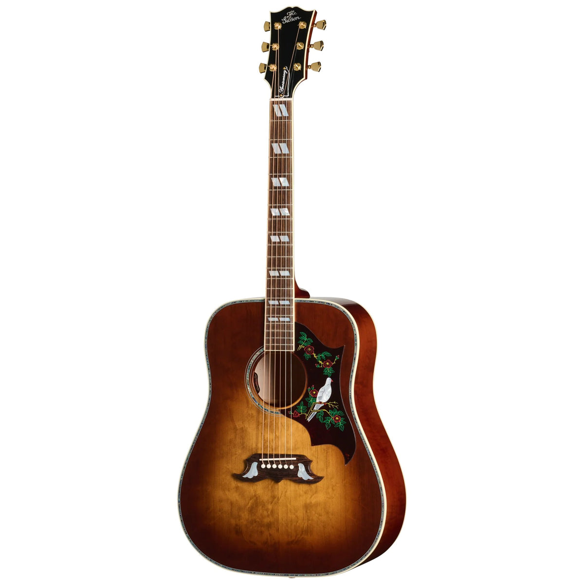 Đàn guitar acoustic Gibson Dove Anniversary Limited Edition màu Cremona Burst – mặt trước toàn thân
