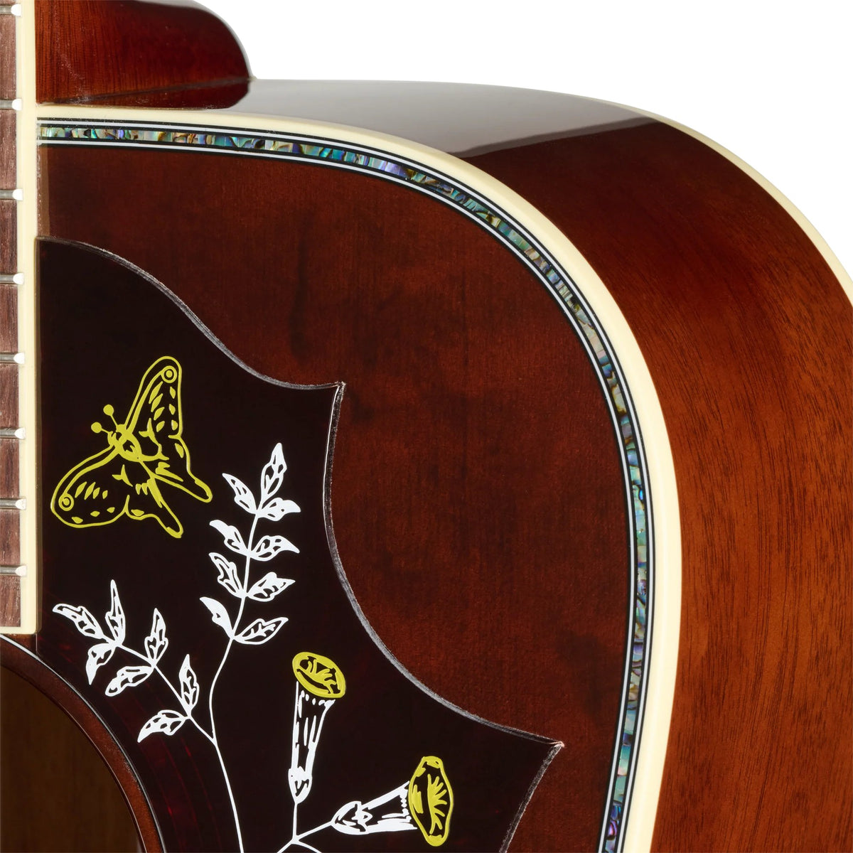 Đàn guitar acoustic Gibson Hummingbird Anniversary Limited Edition màu Cremona Burst – cận chi tiết hoàn thiện