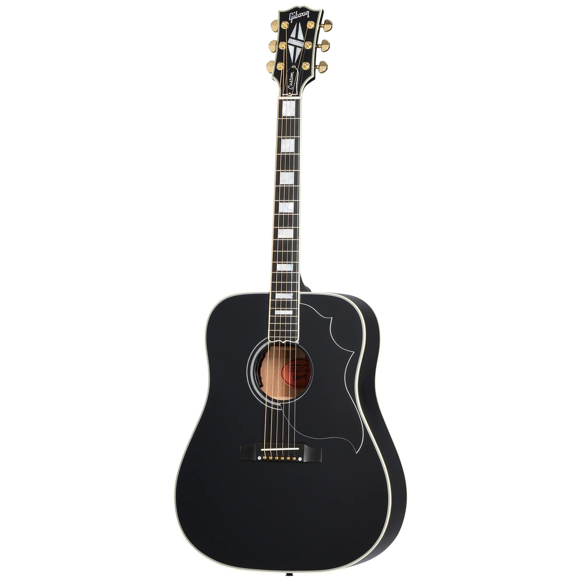 Đàn guitar acoustic Gibson Hummingbird Custom màu Ebony – mặt trước toàn thân