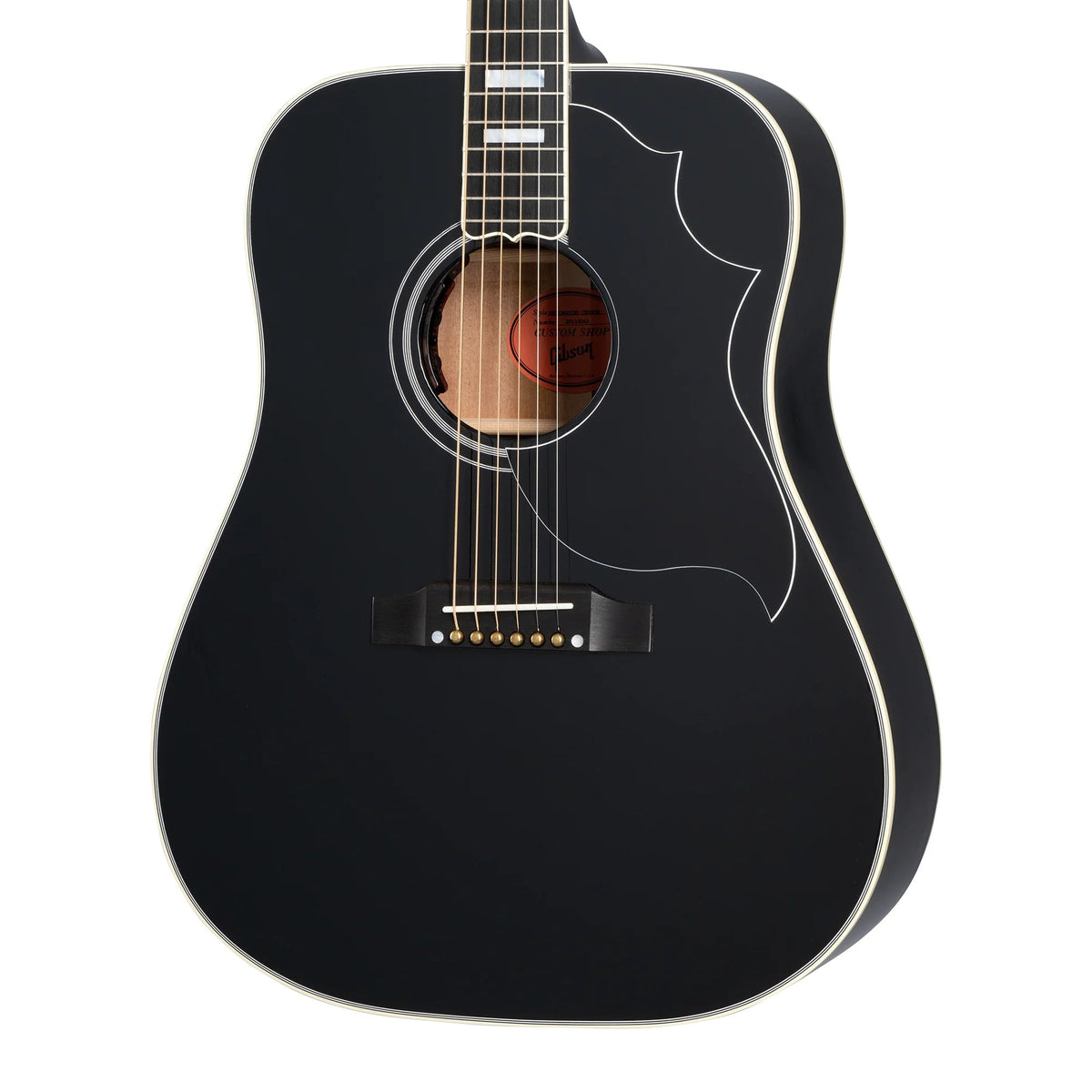 Đàn guitar acoustic Gibson Hummingbird Custom màu Ebony – thùng đàn chụp nghiêng