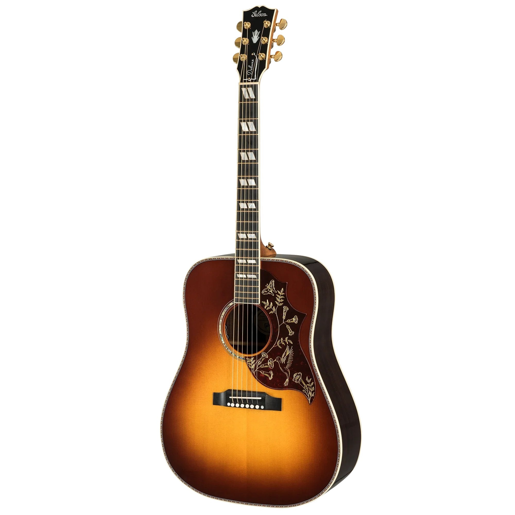 Đàn guitar acoustic Gibson Hummingbird Deluxe Rosewood màu Rosewood Burst – mặt trước toàn thân