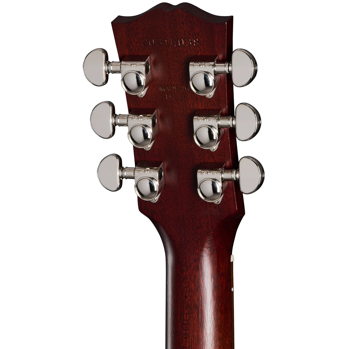 Đàn guitar acoustic Gibson Hummingbird Studio EC màu Tri-Burst Satin – mặt sau đầu đàn và bộ khóa lên dây