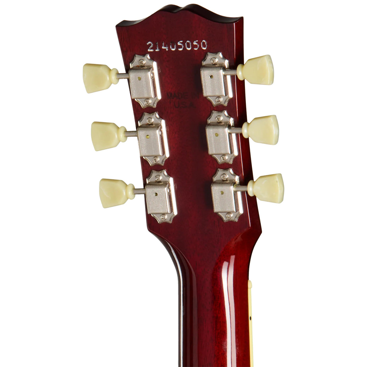 Đàn guitar acoustic Gibson J-160E Original màu Vintage Sunburst – mặt sau đầu đàn và bộ khóa lên dây