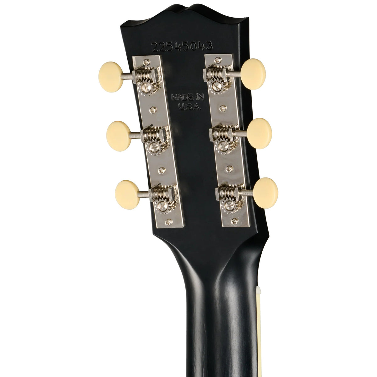 Đàn guitar acoustic Gibson J-185 Century 12-Fret màu Ebony – mặt sau đầu đàn và bộ khóa lên dây