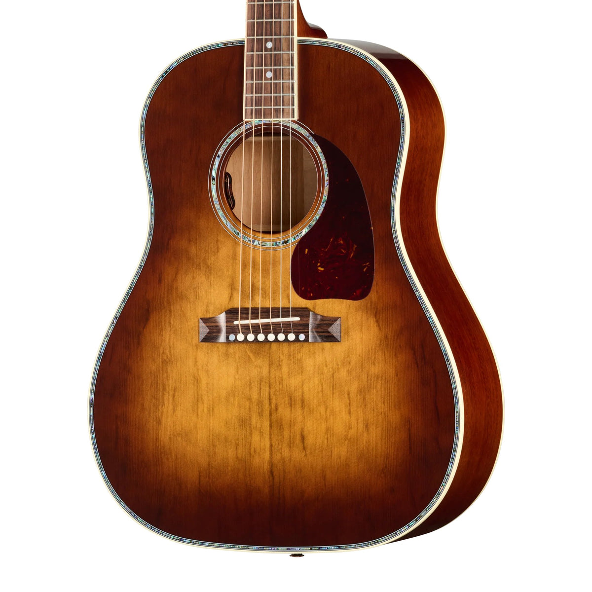 Đàn guitar acoustic Gibson J-45 Anniversary Limited Edition màu Cremona Burst – thùng đàn chụp nghiêng