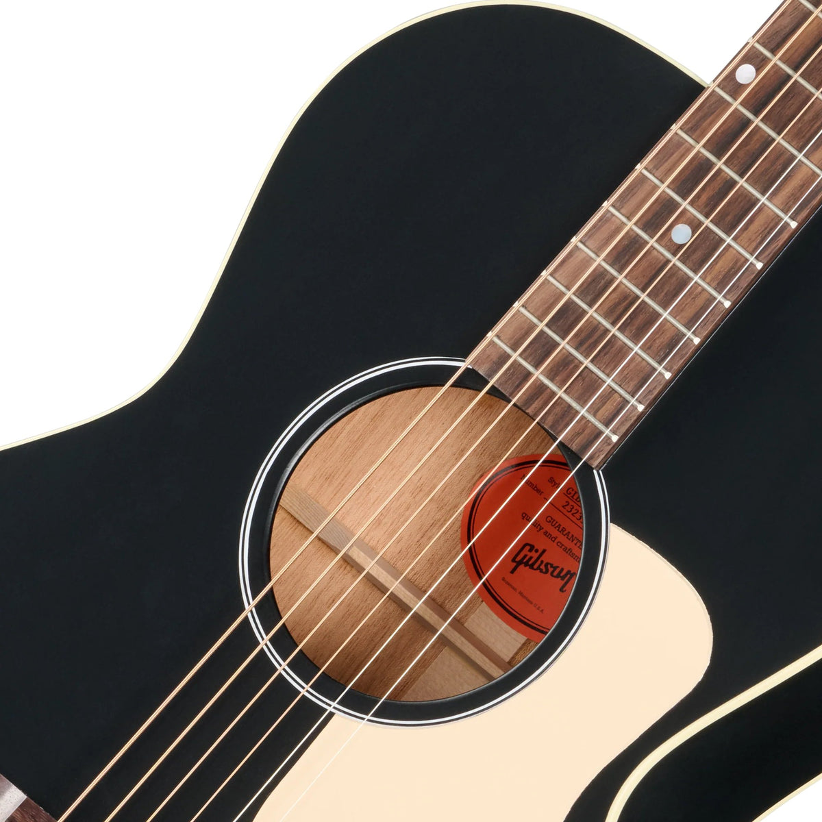 Đàn guitar acoustic Gibson L-00 Century 12-Fret màu Ebony – cận hoa văn viền lỗ thoát âm (rosette)