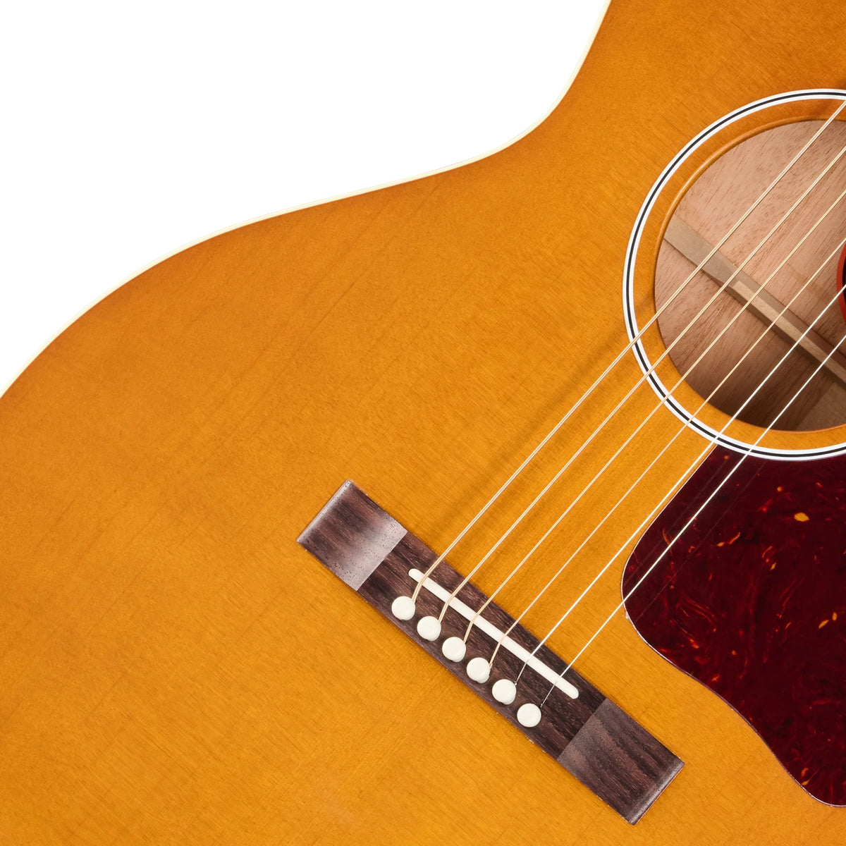 Đàn guitar acoustic Gibson L-00 Century 12-Fret màu Vintage Amber – cận lỗ thoát âm và ngựa đàn