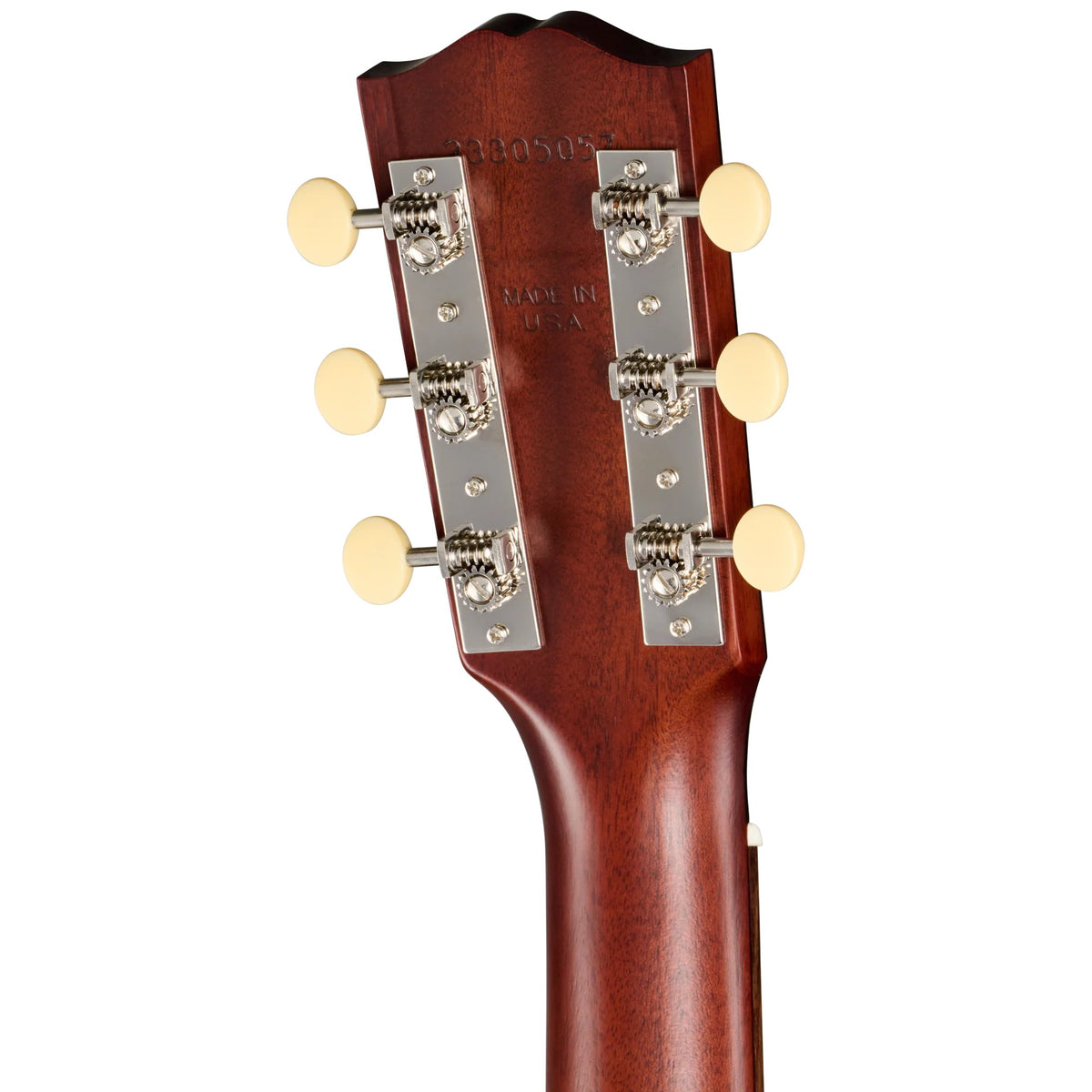 Đàn guitar acoustic Gibson L-00 Century 12-Fret màu Vintage Amber – mặt sau đầu đàn và bộ khóa lên dây