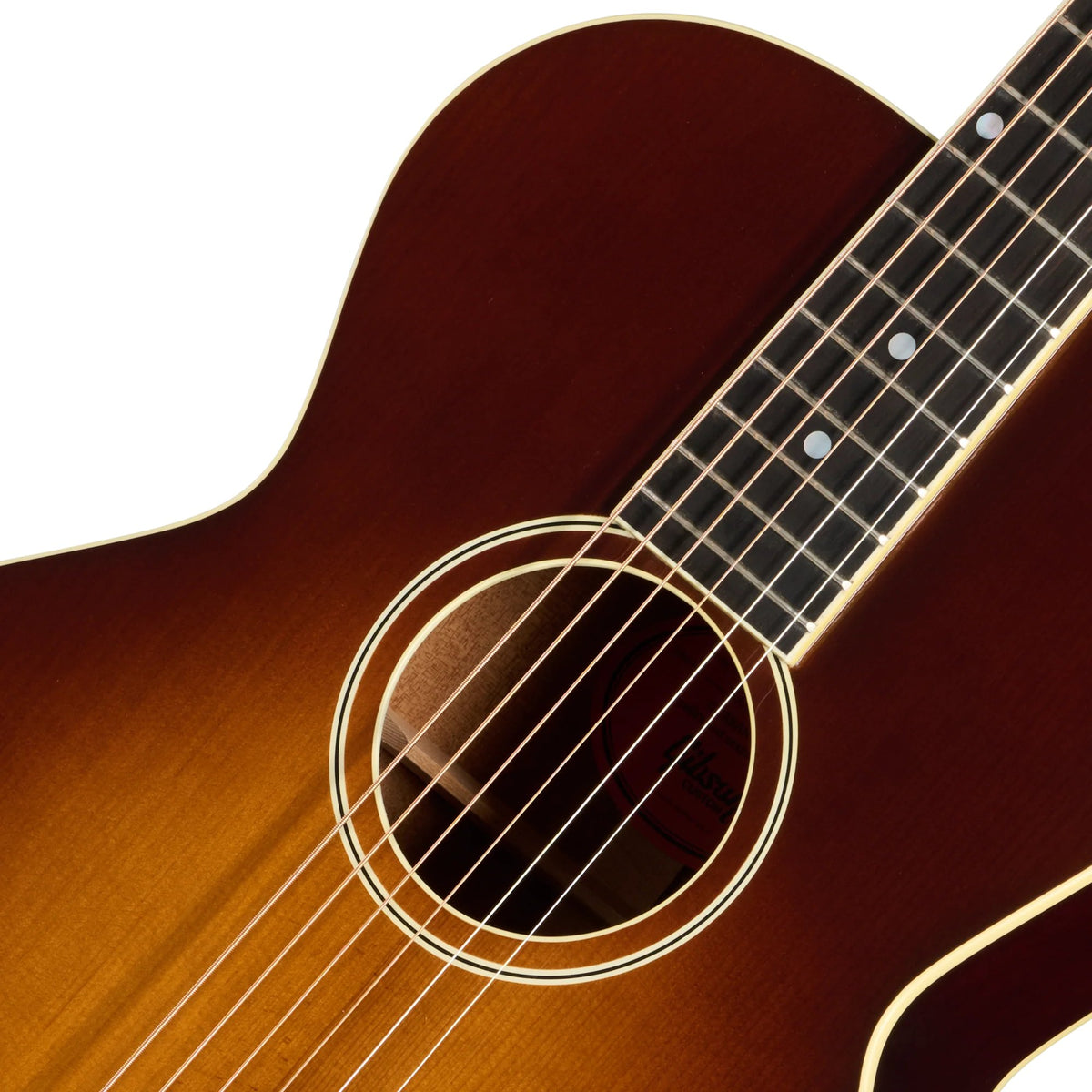 Đàn guitar acoustic Gibson L-1 Anniversary Limited Edition màu Cremona Burst – cận hoa văn viền lỗ thoát âm (rosette)