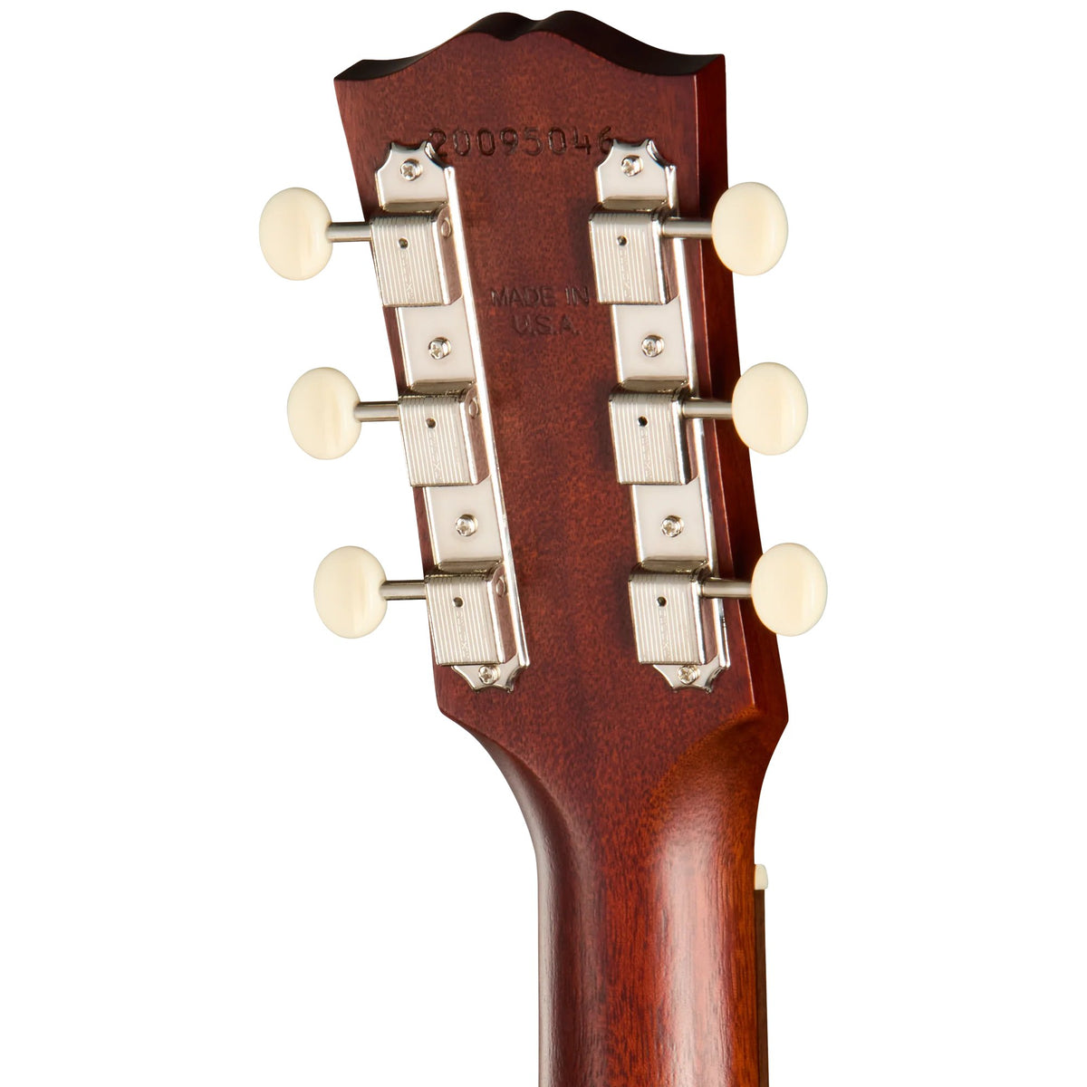 Đàn guitar acoustic Gibson LG-2 All Mahogany Faded màu Natural – mặt sau đầu đàn và bộ khóa lên dây