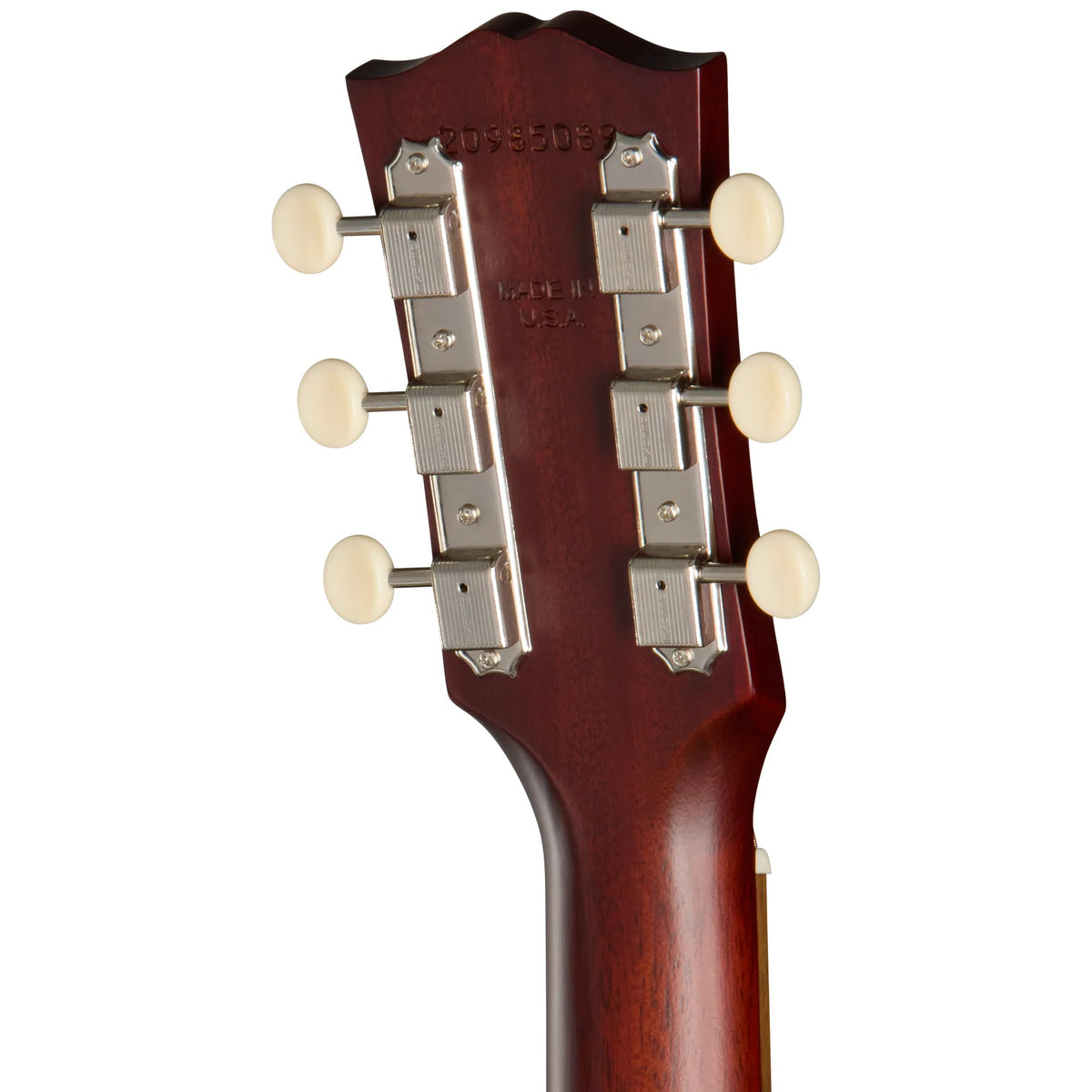 Đàn guitar acoustic Gibson LG-2 All Mahogany Faded màu Vintage Sunburst – mặt sau đầu đàn và bộ khóa lên dây
