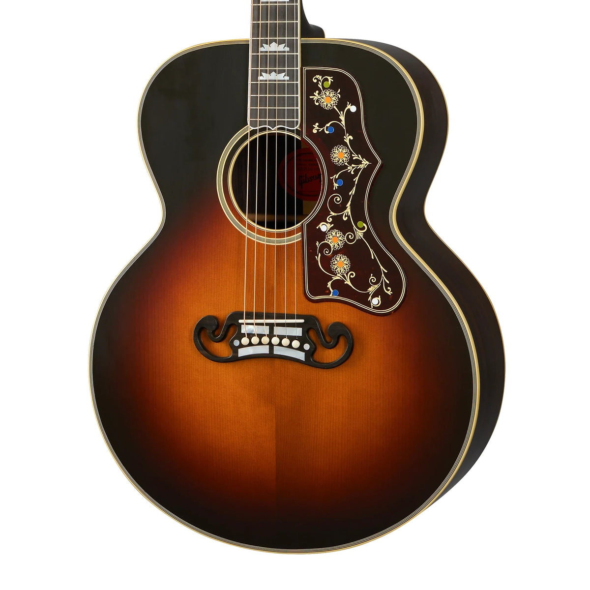 Đàn guitar acoustic Gibson Pre-War SJ-200 Rosewood màu Vintage Sunburst – cận thùng đàn mặt trước