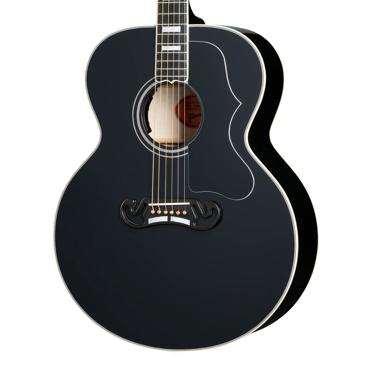 Đàn guitar acoustic Gibson SJ-200 Custom màu Ebony – cận thùng đàn mặt trước