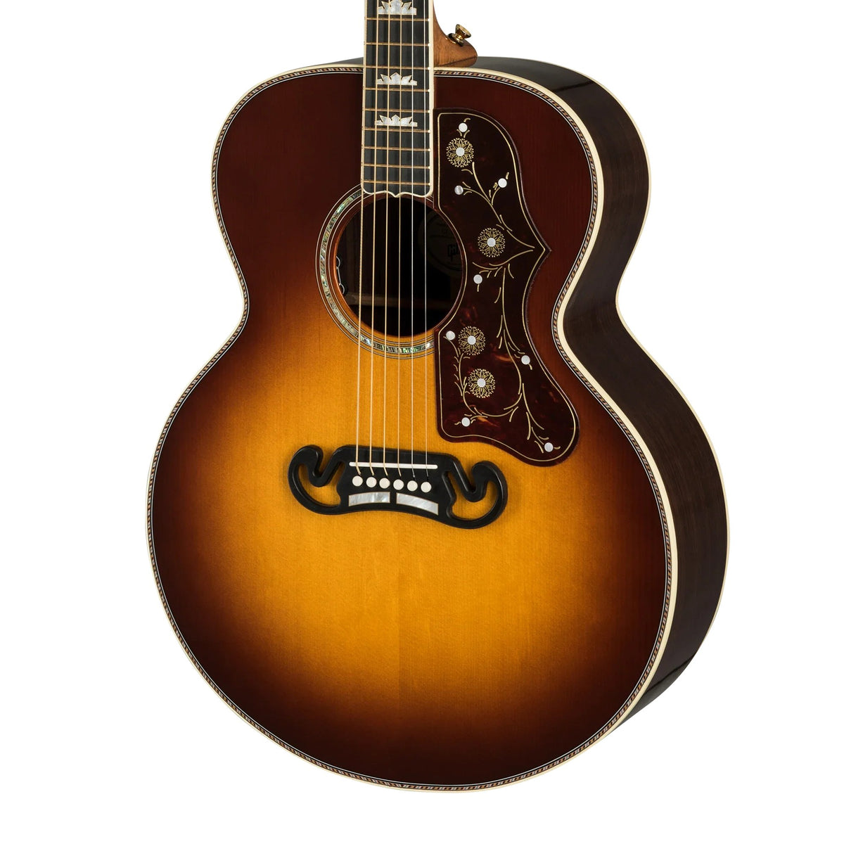 Đàn guitar acoustic Gibson SJ-200 Deluxe Rosewood màu Rosewood Burst – cận thùng đàn mặt trước
