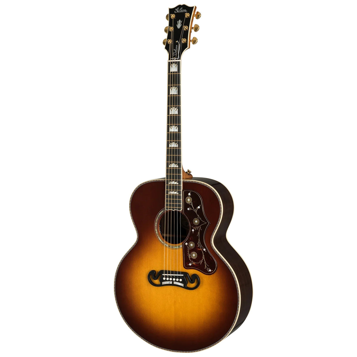 Đàn guitar acoustic Gibson SJ-200 Deluxe Rosewood màu Rosewood Burst – mặt trước toàn thân