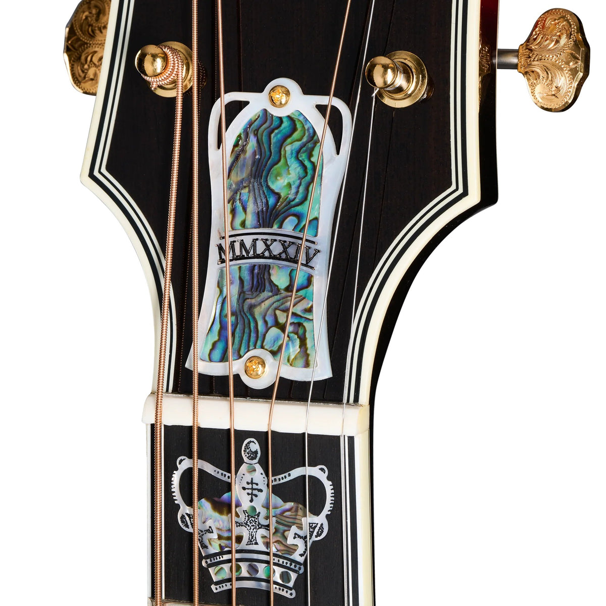 Đàn guitar acoustic Gibson SJ-200 Monarch Rosewood màu Tri-Burst – cận chi tiết hoàn thiện (góc 2)