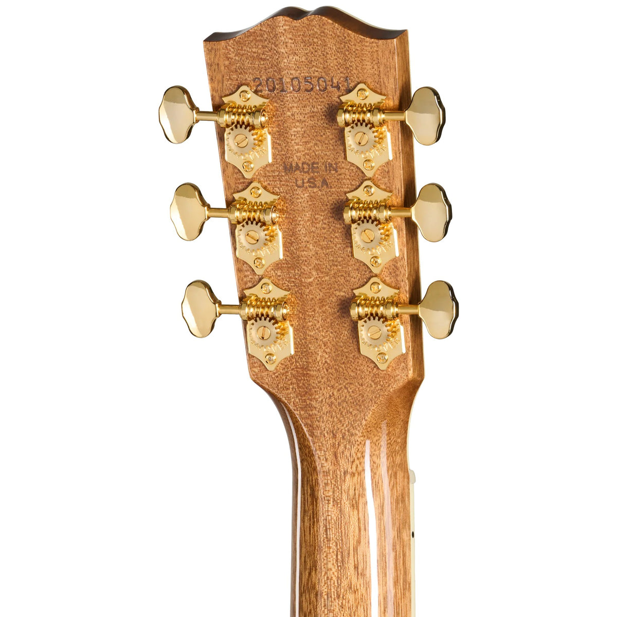 Đàn guitar acoustic Gibson Songwriter Recording Artist màu Antique Natural – mặt sau đầu đàn và bộ khóa lên dây