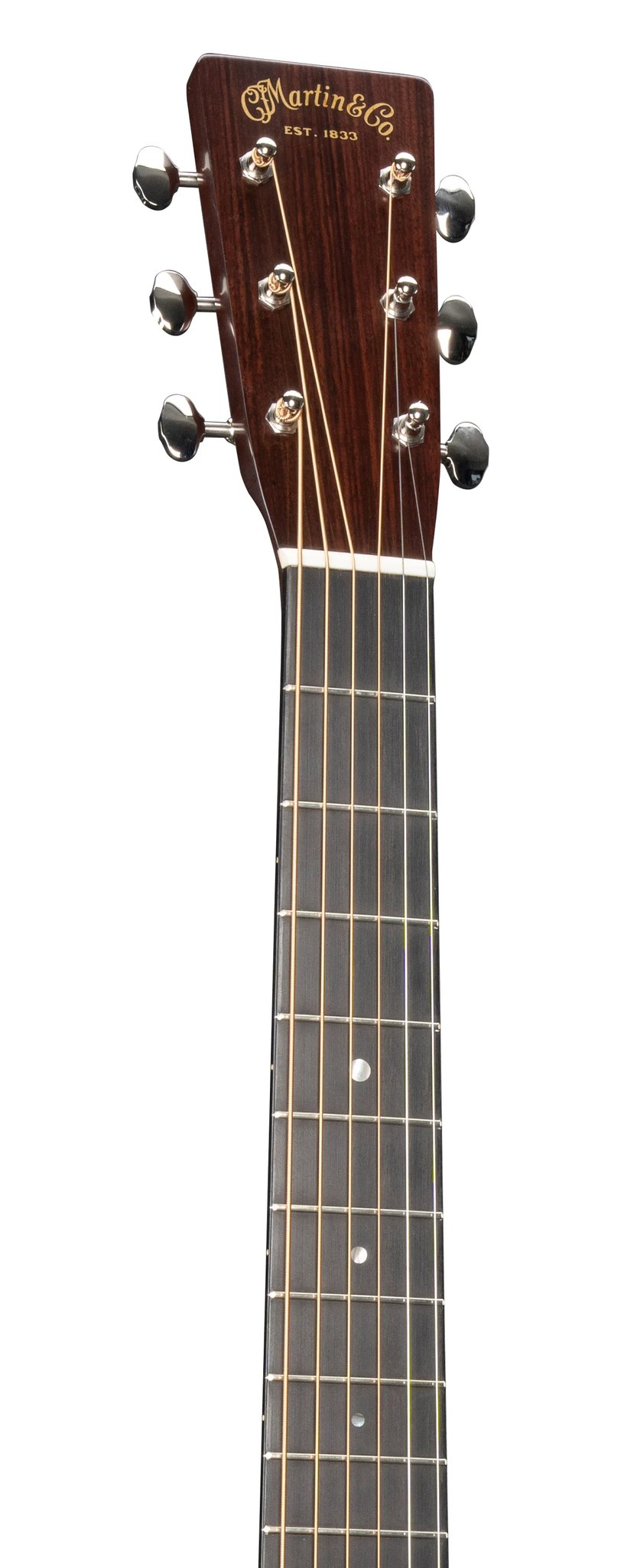 Đàn guitar acoustic Martin Custom Shop 000-18 1937 bản Natural – cận đầu đàn và logo Martin