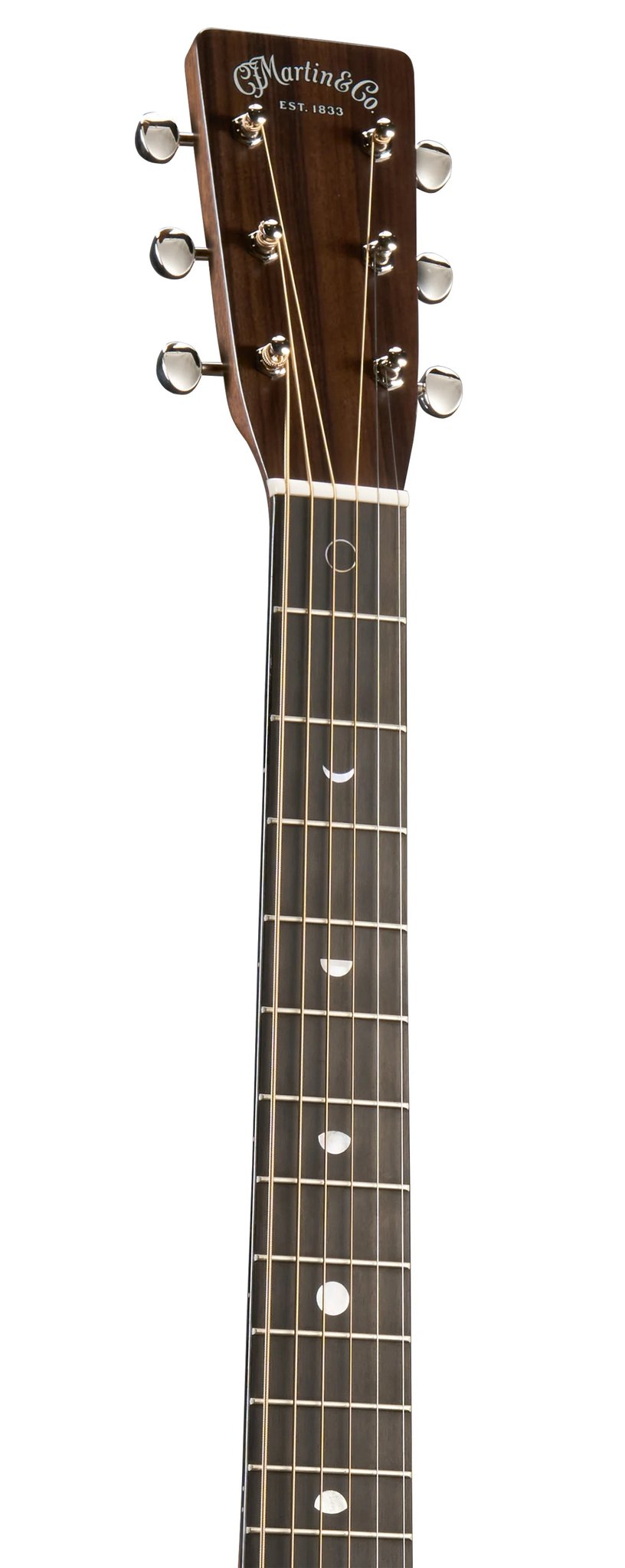 Đàn guitar acoustic Martin D-18 Molly Tuttle màu Vintage Sunburst – cận đầu đàn và logo Martin