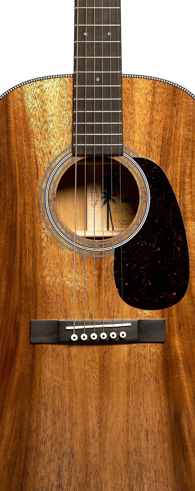 Đàn guitar acoustic Martin O'ahu HG-28K2 màu Natural – cận thùng đàn mặt trước