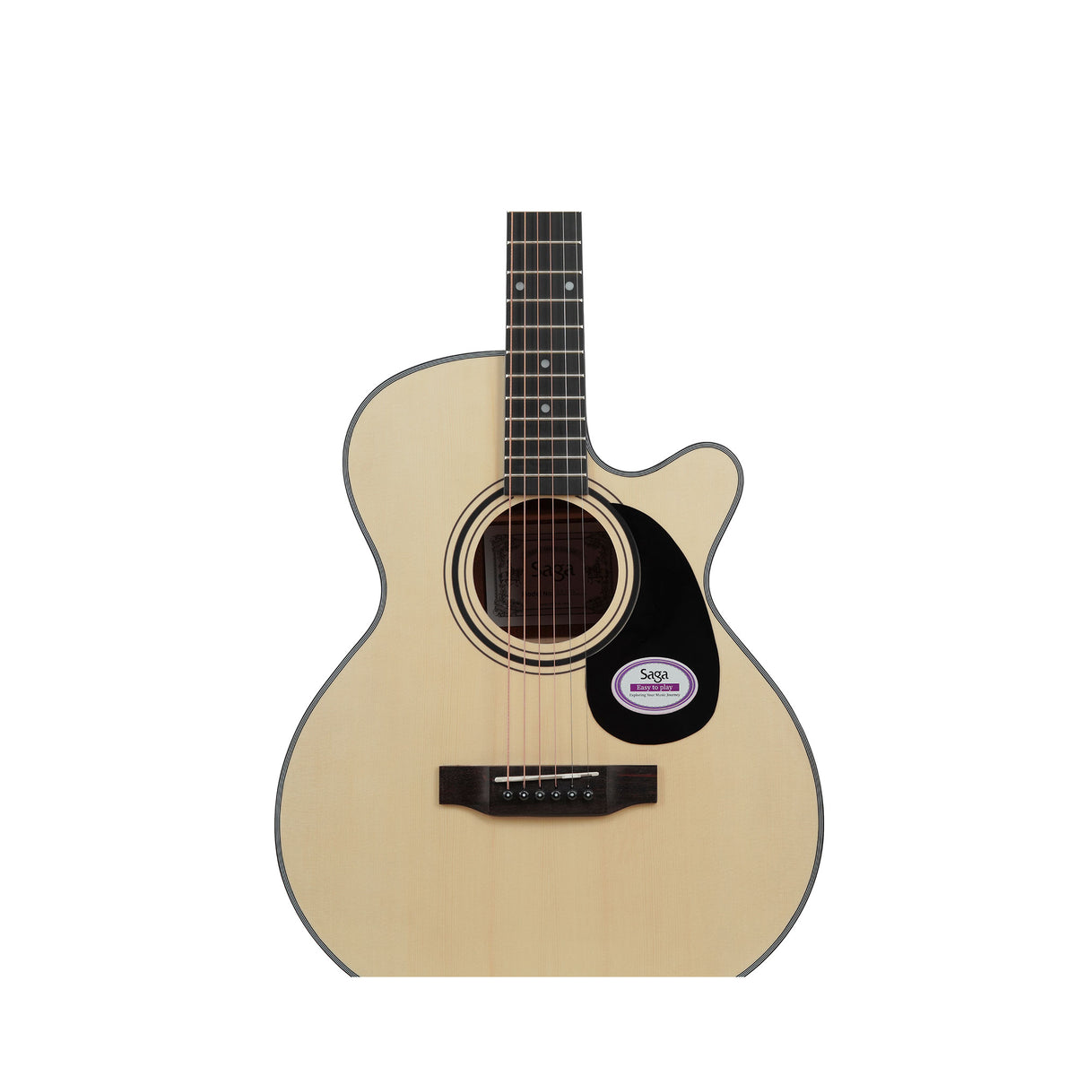 Đàn guitar acoustic Saga SA600C – ảnh chính hãng, góc nghiêng