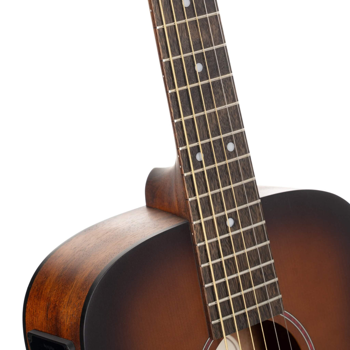 Đàn guitar acoustic thông minh Cort Earth GO màu Open Pore Brown Burst – cận cần đàn và mặt phím