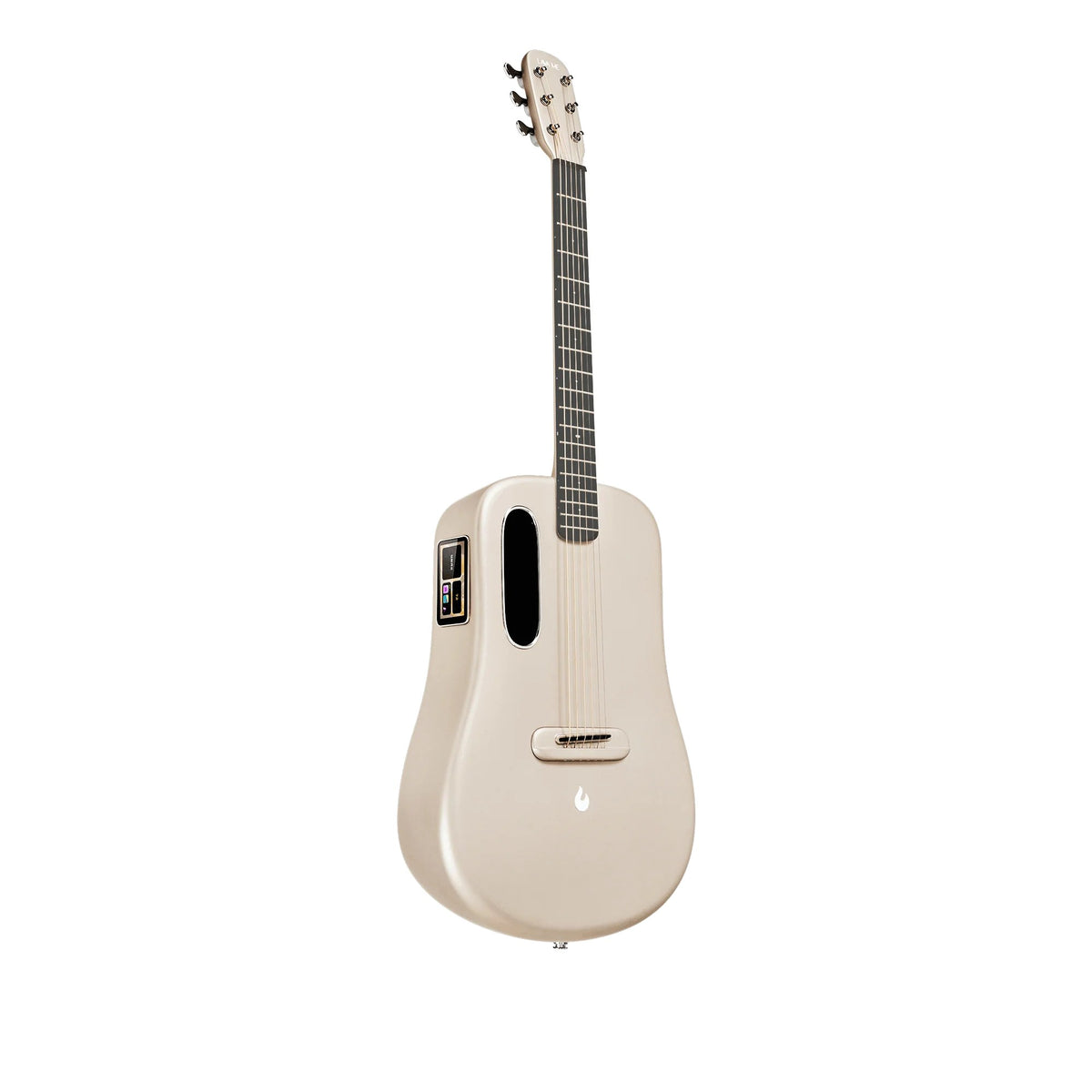 Đàn guitar acoustic thông minh Lava Me 3 màu Soft Gold – góc nghiêng 3/4 toàn thân